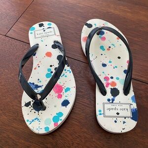 Kate Spade Rainbow Paint Flip Flops size 5